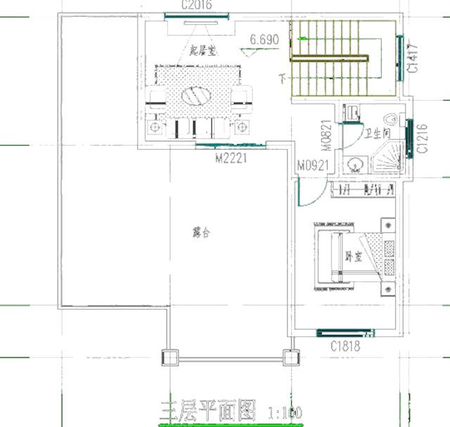 晒家｜11x10米带露台农村三层别墅全套设计图（含室内平面图）