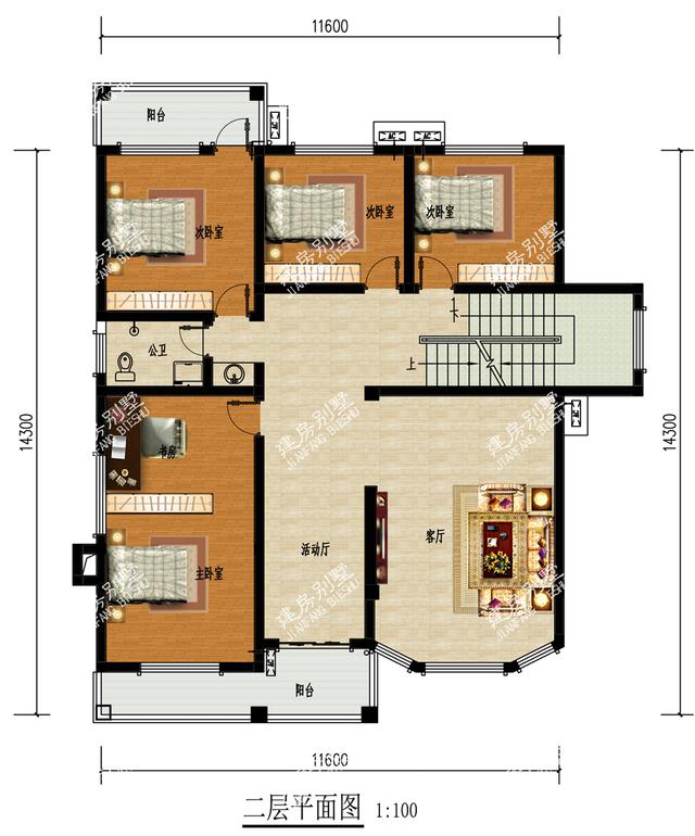 三层农村欧式别墅设计图，10个卧室设计，左右邻居各一栋！