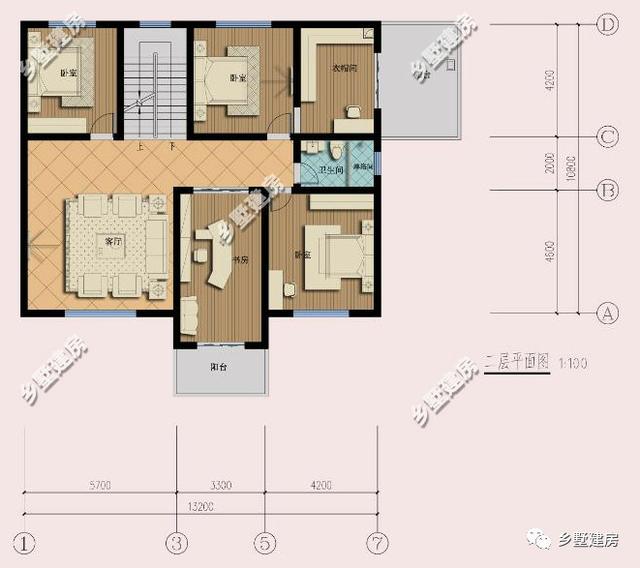 13.2×10.8米农村三层别墅设计图，独院式现代风，空气清新，多美好的生活！