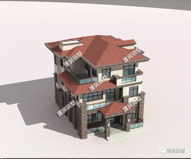 10米×14米农村现代三层别墅,两种外观造型搭配