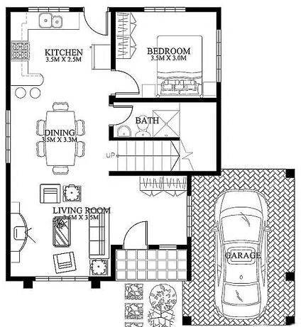 占地100平两层别墅设计图，带车库，简单实用，希望大家会喜欢。