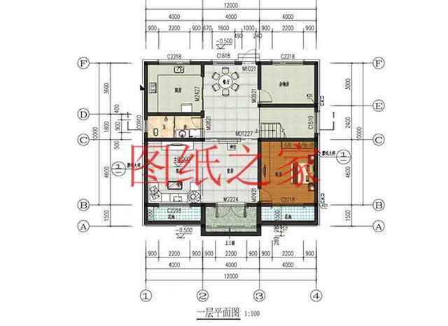 户型方正的二层别墅图,占地120平进深9米多,非常符合农村需求!