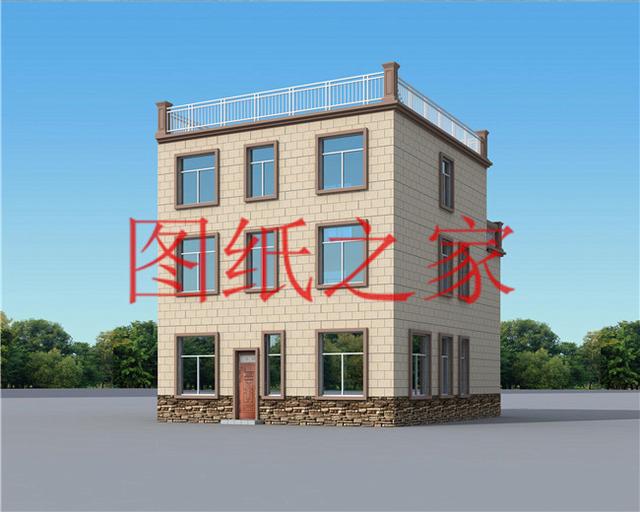 10X12、12X10米两种尺寸的120平农村三层别墅，造价只要30多万！