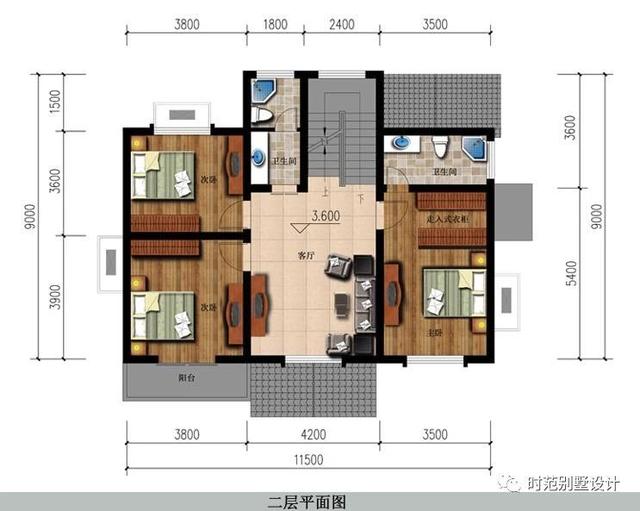 简欧风格三层小别墅户型设计，9X11米6室3厅，自家盖房就选这个！