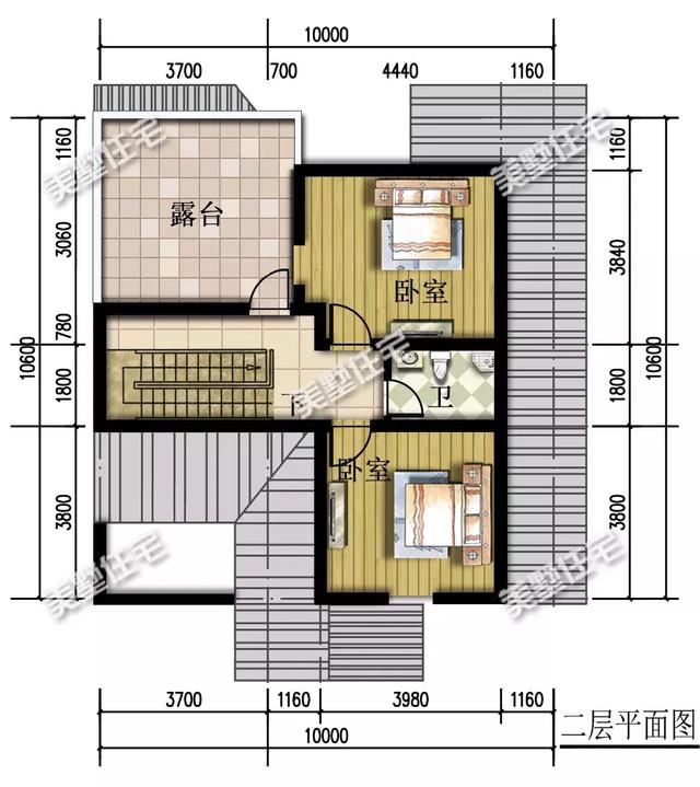 性价比超高的一层半小别墅设计图，17万就能建好，5间卧室大露台
