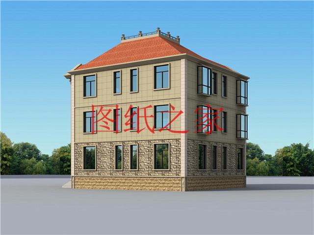 160平米三层别墅，14X13米户型方正实用，农村自建房的首选！