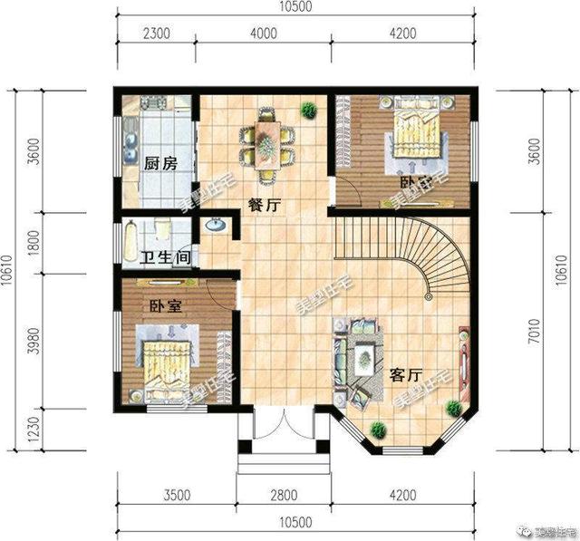 11x11米农村两层别墅设计图纸，外观典雅大方内部舒适合理