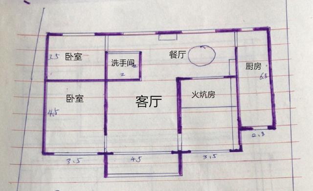 室内布局图:墙体砌筑采用37墙,设有保温层,人工费260元每平,面积在115