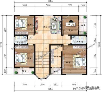 带车库的二层别墅设计图，面积差不多，造价差10万，你更喜欢哪个？
