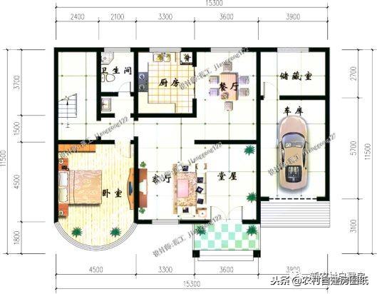带车库的二层别墅设计图，面积差不多，造价差10万，你更喜欢哪个？