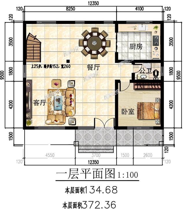 中式三层别墅设计图纸，难得的好户型，主体造价只要40万