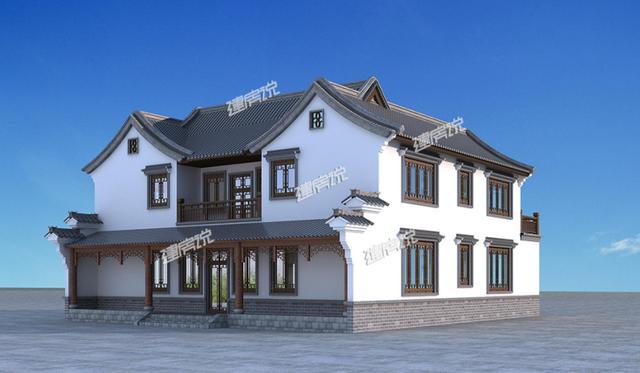 适合农村大家庭建造的四合院别墅设计图，颜值高造价低，非常经济实用！