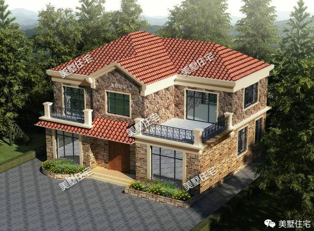 8套新农村小二层别墅设计图，设计都带阳台，毛坯造价30万左右