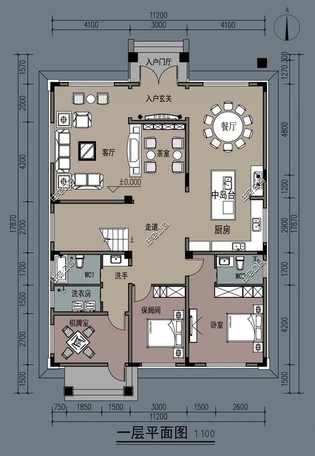 欧式三层别墅设计图，11X17米，户型适合自建，舒适大气