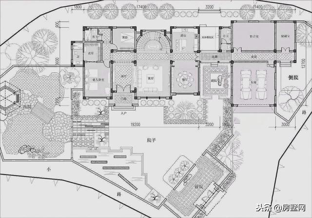 三层新中式别墅设计图，风格中西结合，设计感十足