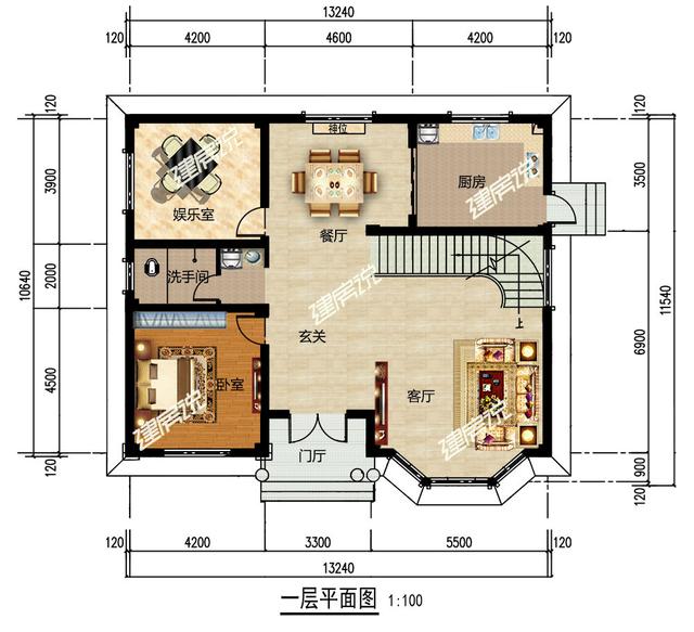 占地124平二层别墅设计图，简约温馨，造价经济，施工简单