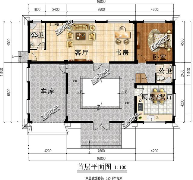 豪华二层新中式别墅设计图，外观极其漂亮，配色新颖