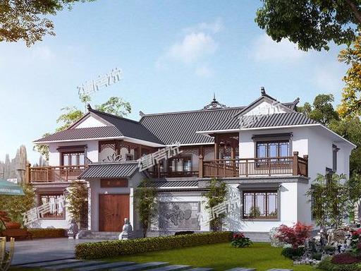 这款中国最美四合院别墅设计图，别墅占地方正，四平八稳，大气的很