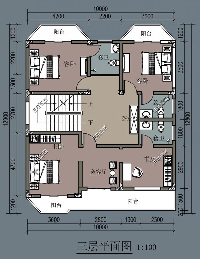 15X12米4层农村别墅设计图，可实现隔代居住，三世同堂不是梦