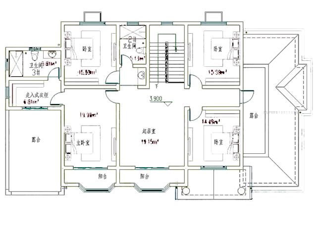 两套21x12米左右二层别墅设计图，满足大家庭成员的住房需求。