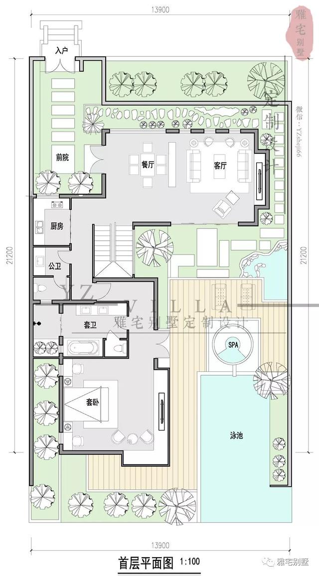130平两层新中式度假别墅设计图,带庭院泳池露台.