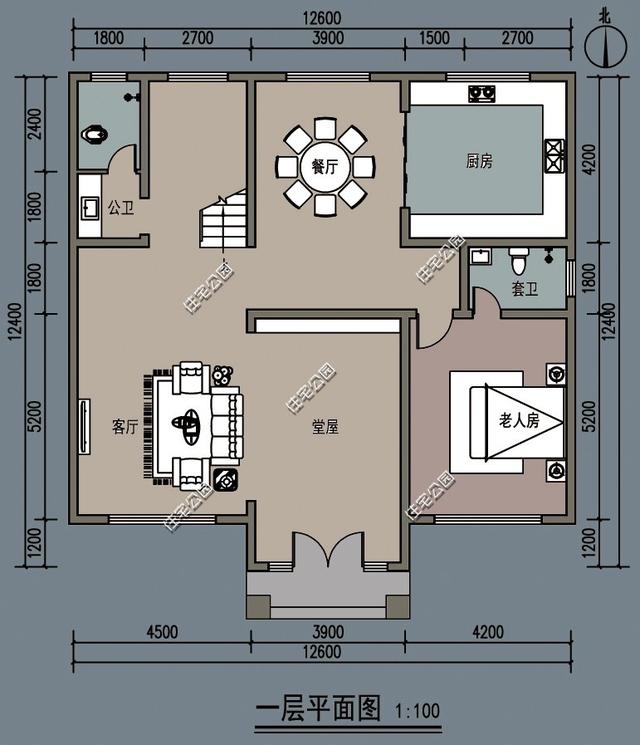 12.6X12.4米三层新中式别墅设计图，比你家盖的房子要好太多了！