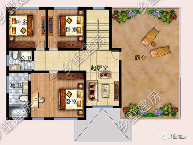17.74X11.54米新中式二层别墅设计图，带泳池+庭院+露台。