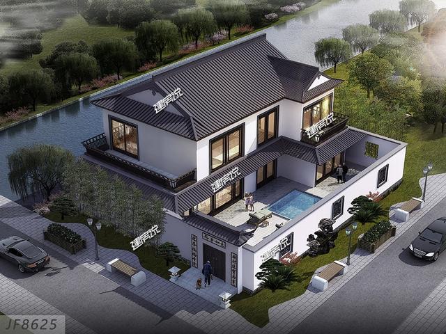 两款中式别墅设计图,花小钱一样可以建中国最美的房子