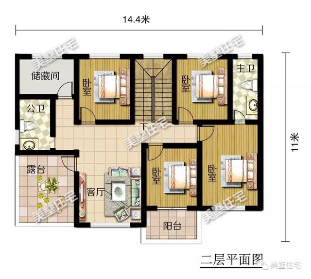 小别墅设计图，二十多万就能建，6间卧室还带车库，太值了！