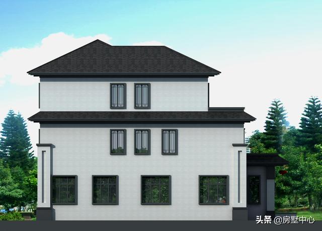 结合新中式和欧式风格的别墅设计图，简洁大方，古典淡雅