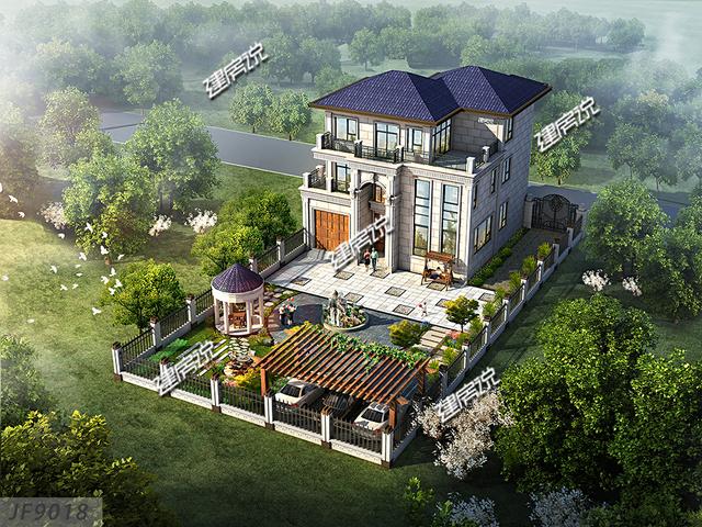 湖南农村最美的别墅设计图,带有大庭院,气势一点不输福建,值得收藏