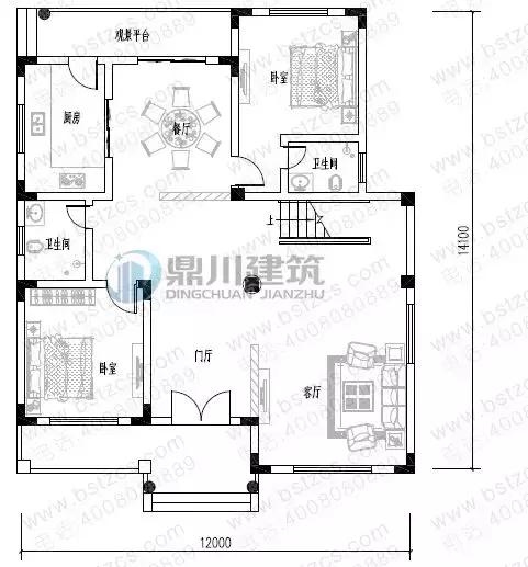 5款三层小别墅设计图，农村房子这样建够大气够体面，复式客厅+大露台