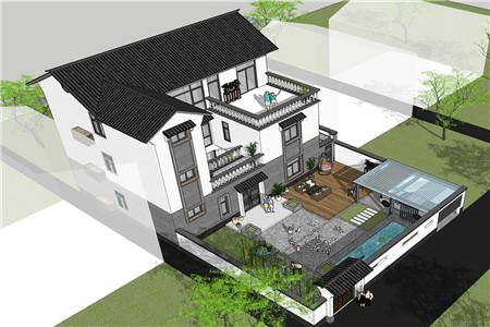 2022年新款中式风格农村三层别墅设计图，外观好，空间大