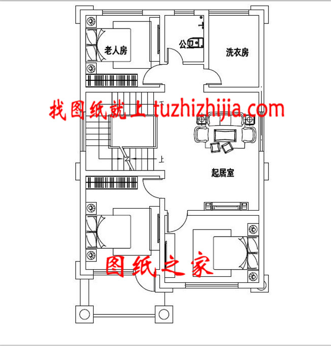 8×12米农村三层别墅自建房设计图,小开间精选方案