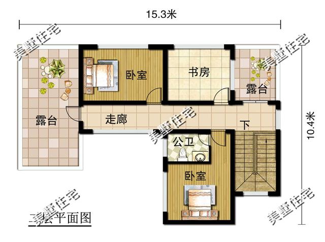 新中式别墅设计图，布局大气上档次，现代元素与传统建筑元素相结合