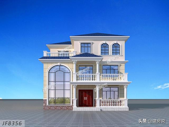 3款面宽12米的别墅设计图，户型设计合理，外观简约欧式风格