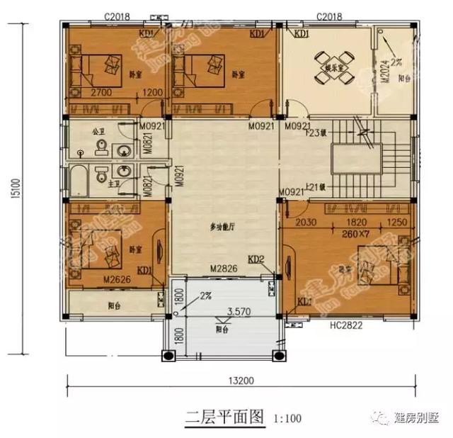 2栋开间13米多的三层别墅设计图，每一款都特点鲜明