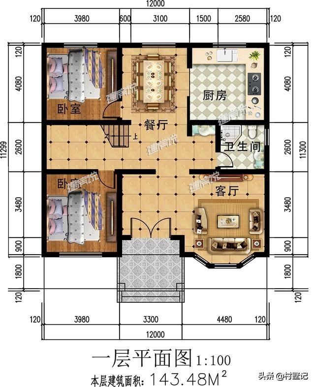 5套二层小别墅设计图，造价20万左右，看完收藏了！