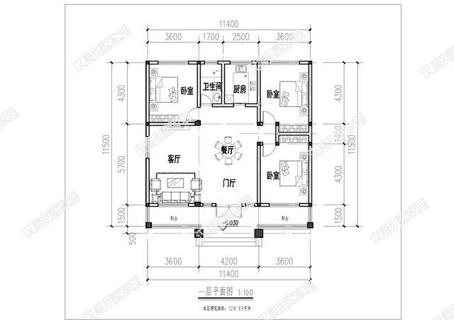 34.2X12米一层联排别墅设计图，这栋别墅的独栋户型，联排更显大气，独栋更经济