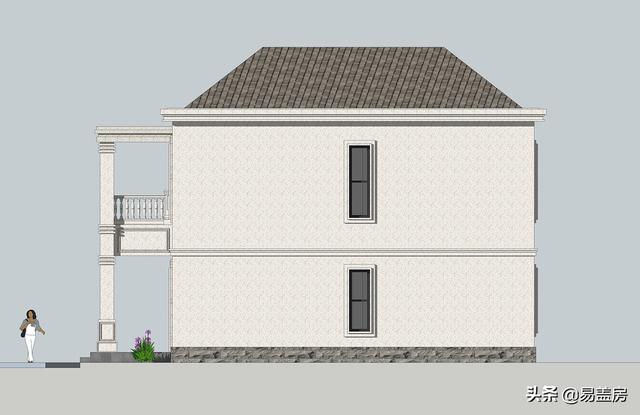 二层简欧风格别墅设计图，4室2厅1厨2卫1车库1储物1棋牌2露台