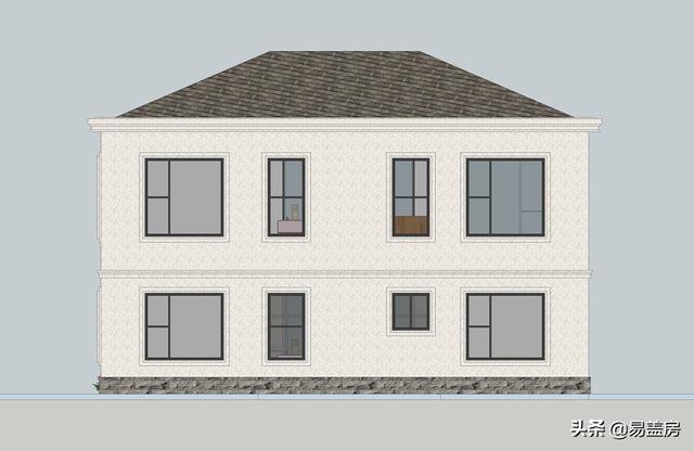 二层简欧风格别墅设计图，4室2厅1厨2卫1车库1储物1棋牌2露台