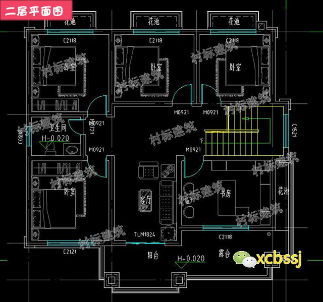 新中式二层自建房设计图，适合中国人的生活习惯，居住舒适有意境