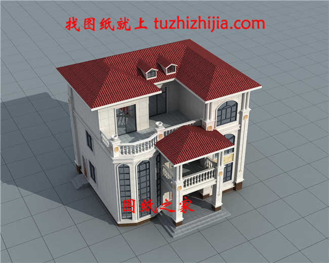 豪华别墅设计图纸（含效果图），三层欧式别墅方案精选