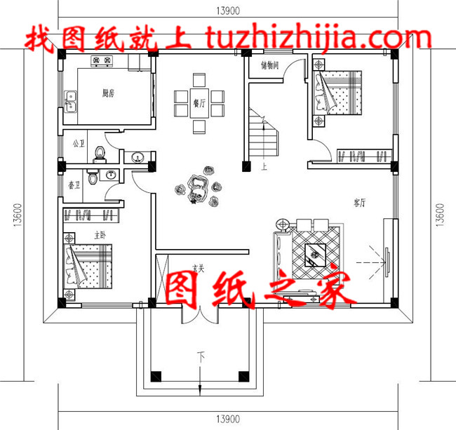 二层小别墅设计方案图，带cad施工图和外观效果图