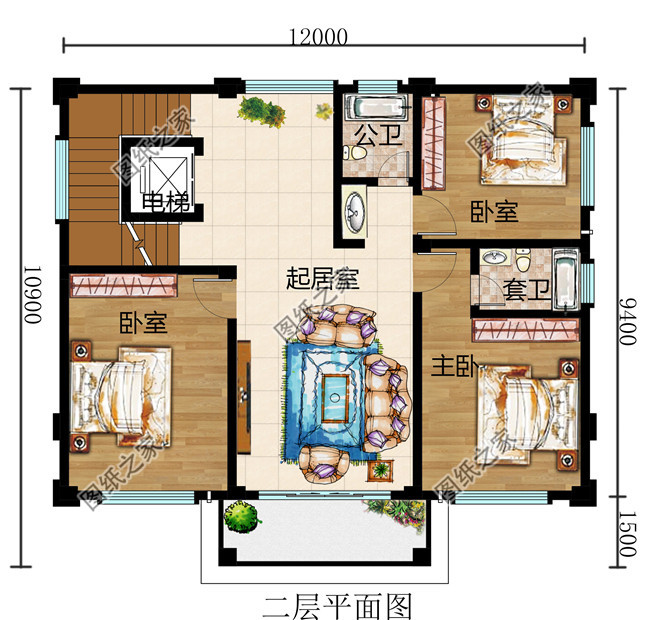全新农村简欧风格三层房屋别墅效果图,110,210两个户型,带电梯设计