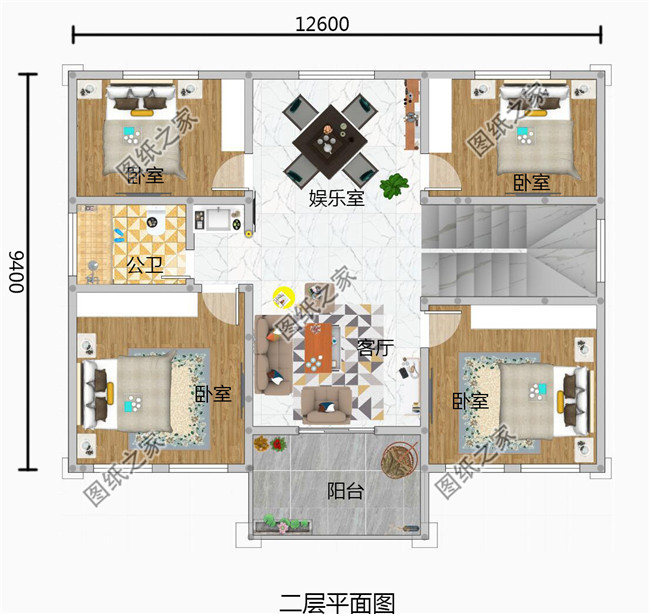 独栋经济型二层小别墅房屋设计图含全套施工图效果图