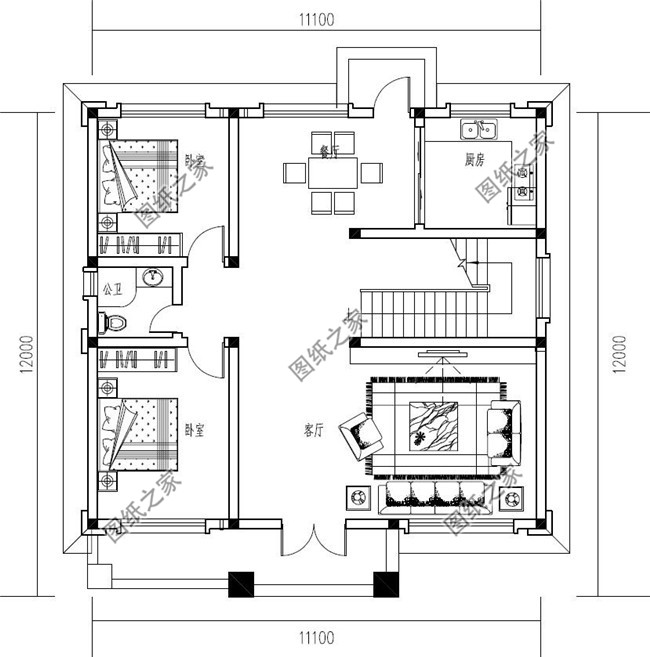 独栋两层欧式别墅设计图纸（效果图+建筑施工图）