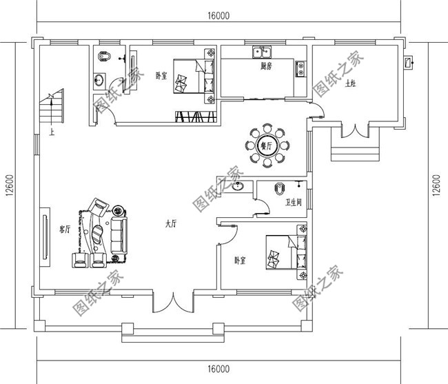 新农村两层半别墅设计方案（全套建筑设计图纸+效果图）
