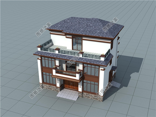 中式三层别墅设计图纸（含效果图），农村别墅施工图推荐
