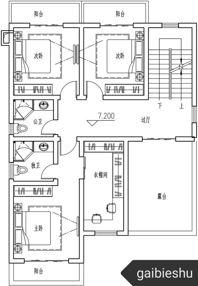 广东三层别墅施工效果图带户型展示，土灶，套间，双露台